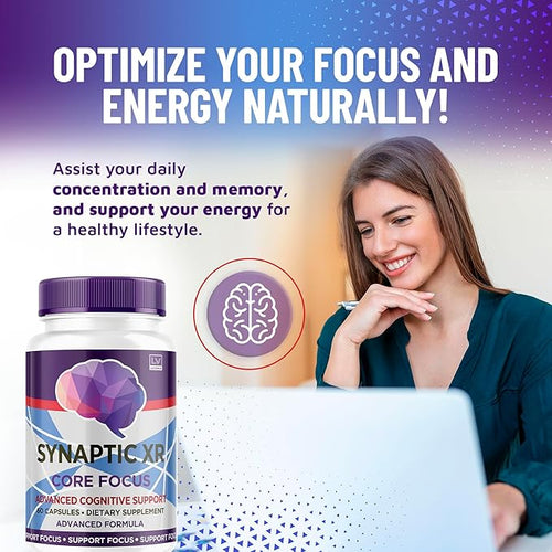 (3 Pack) Synaptic XR Capsules SynapticXR Synaptic XR Core Focus Synaptic XR Brain Caps Synaptic XR Synaptic XR Advanced Formula 180 Capsules for 3 Months