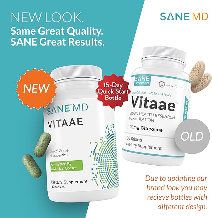 SANE MD Vitaae - Throat Phlegm Coughing and Brain Support - Citicoline Supplements for Respiratory Throat and Brain Health