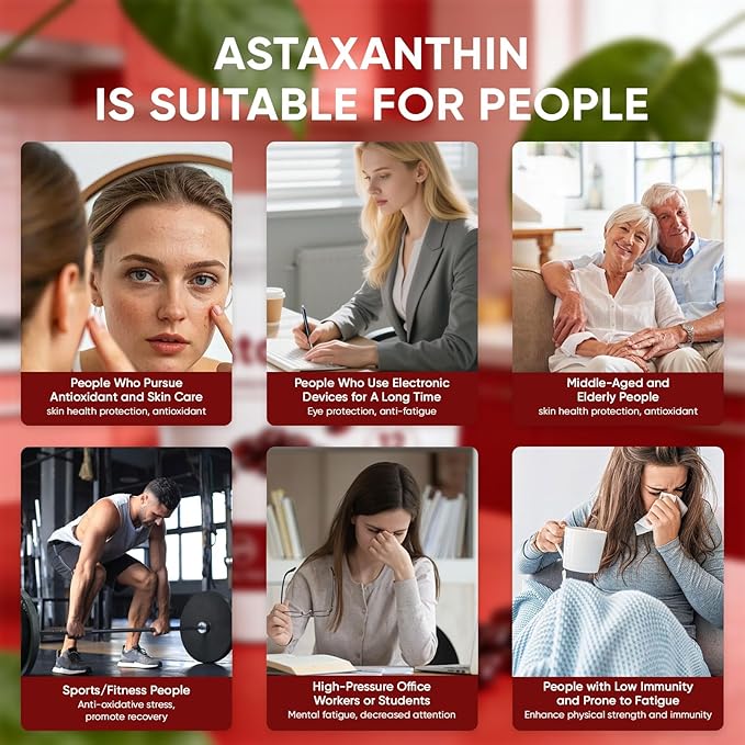 DIVANI Astaxanthin 12mg Antioxidant Supplement for Daily Wellness Immune Eye &amp Skin Support Non-GMO Gluten Free - 120 Softgels
