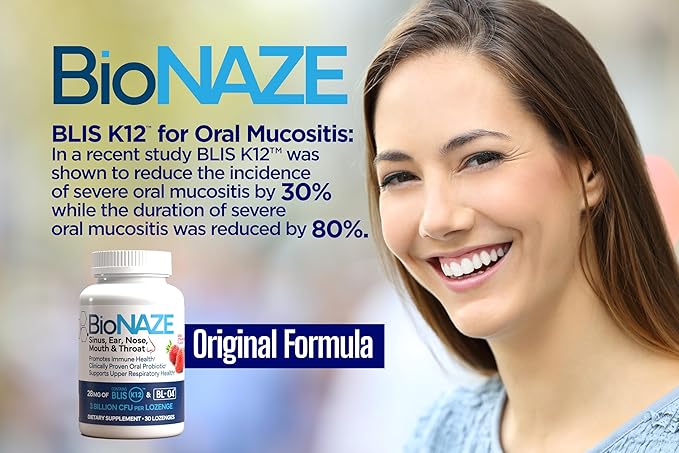 Bionaze Oral Probiotic BLIS K12 &amp BL-04 for Sinus Tonsil Stones Bad Breath Post Nasal Drip Throat &amp Mouth. Improve Upper Respiratory Health with Clinically Proven Oral Probiotics (2 Pack)
