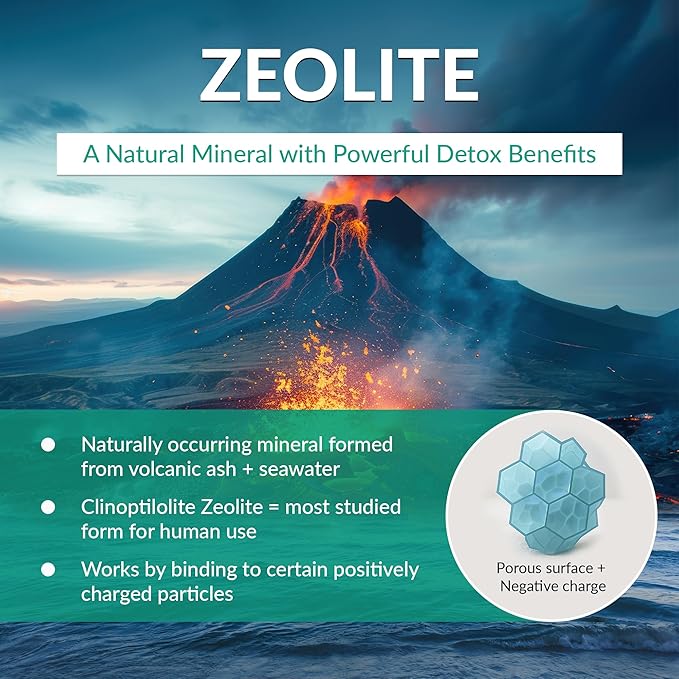 Organic Excellence Zeolite Clinoptilolite Powder – Pure Micronized Mineral Supplement – Supports Gut Health Cleansing Support &amp Internal Balance – Non-GMO Vegan – 500 Servings