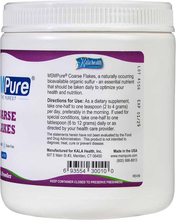 KALA HEALTH MSMPure MSM Coarse Flakes 2.2 lb and MSM Gel with Organic Aloe 8oz Bundle