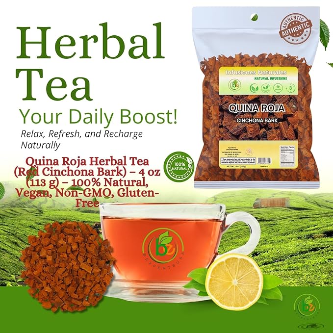 Quina Roja Herbal Tea (Red Cinchona Bark) – 3 Pack Value Set (4 oz Each / 12 oz Total) – 100% Natural Vegan Non-GMO Gluten-Free Wildcrafted Herbal Tea – Authentic Loose Leaf Infusion – by Bexperts