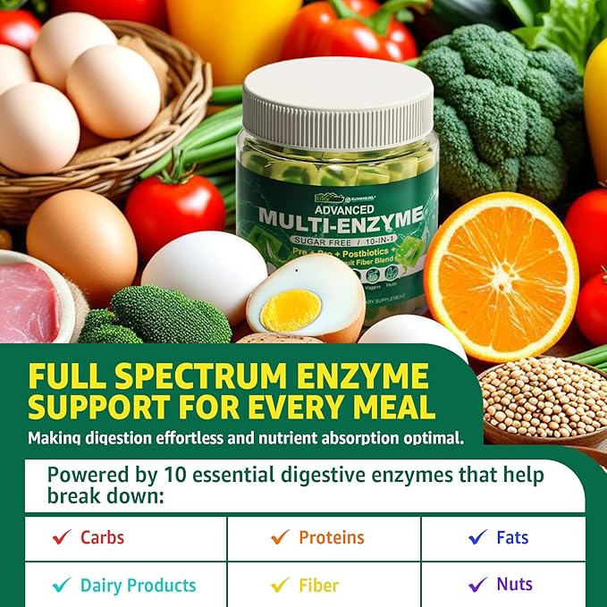 Digestive Enzymes Gummies for Women &amp Men Multi-Enzymes + Toddler Multivitamin Gummies 2 Pack