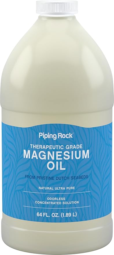 Piping Rock Pure Magnesium Oil | 64oz | Therapeutic Grade | Concentrated Magnesium | Paraben Free Odorless Formula | Vegetarian Non-GMO Gluten Free Supplement