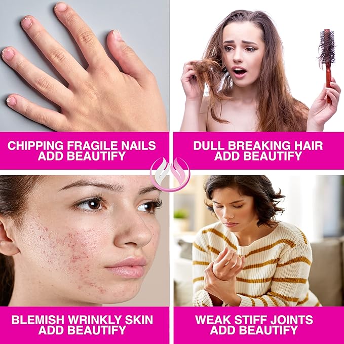 Collagen Pills - Beautify Multi Collagen Complex Capsules Type I II III V X | Extra Strength Hydrolyzed Collagen Peptides Supplements. Hair Skin Nails Vitamins 1800mg Collagen Capsules (1)
