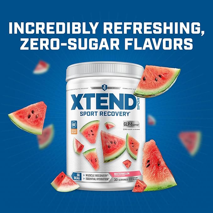 Xtend Sport BCAA Powder Watermelon - Electrolyte Powder for Recovery &amp Hydration with Amino Acids - 30 Servings