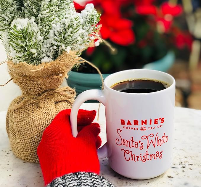 Barnie's Santa's White Christmas Coffee Pods Compatible with Keurig Brewers - A Festive Holiday Coffee Blend of Coconut Vanilla and Caramel Flavors - 48 count