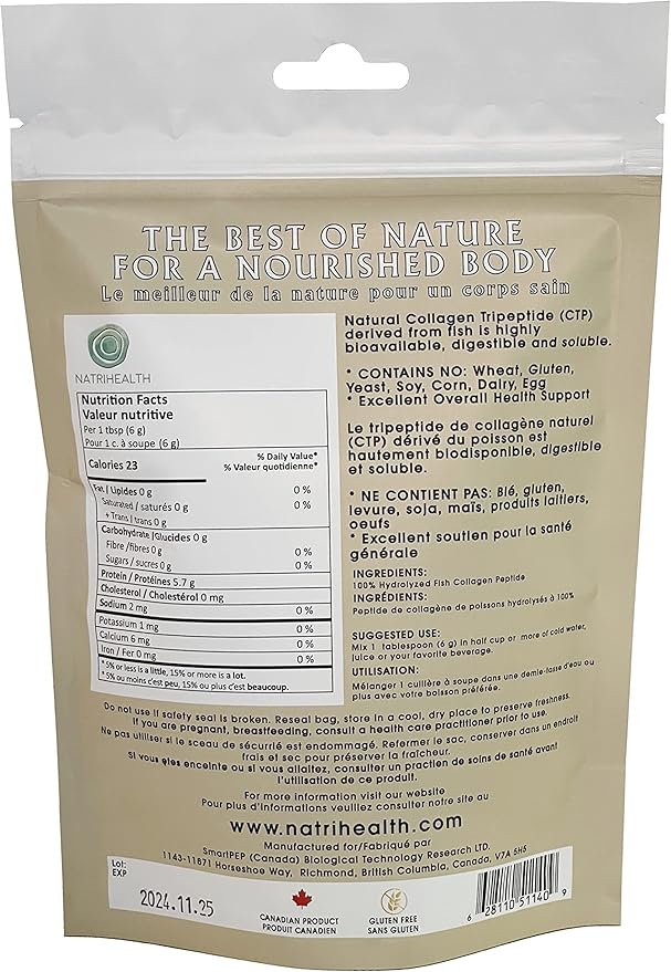 SmartPEP Hydrolized Marine Collagen Peptides Powder (100 gram) Wild Caught Fish Highly Digestible Marine Collagen Supplement Tasteless Great for Skin