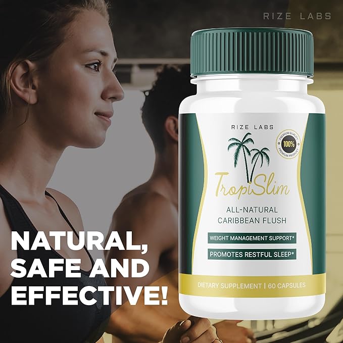 rize labs - Tropislim All Natural Caribbean Flush Weight Loss Supplement Slimming Capsules for Women Healthy Lifestyle + Leaner Physique (60 Capsules)