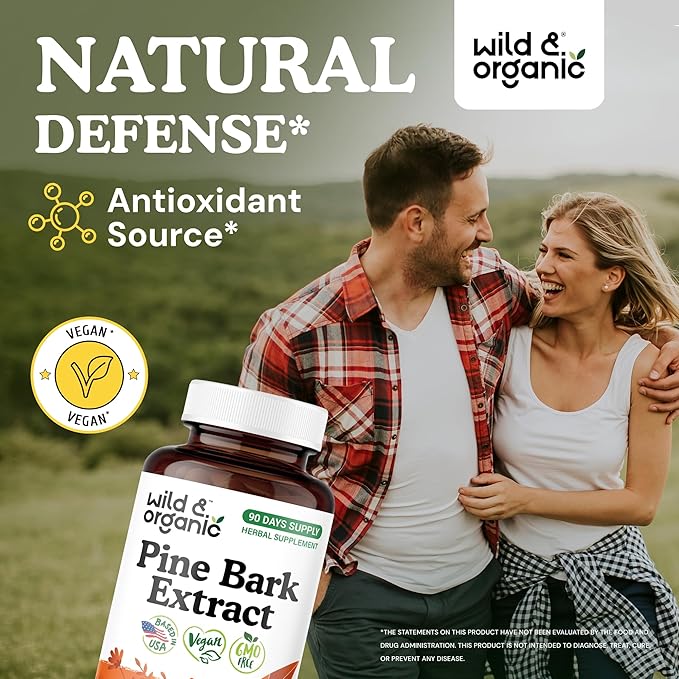 Wild &amp Organic Pine Bark Extract 90 Capsules &amp Grape Seed 90 Capsules