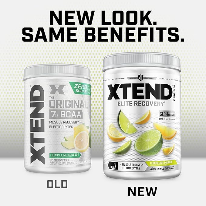 Xtend Original BCAA Powder 7g BCAAs and 2.5g L-Glutamine for Muscle Recovery Hydration and Lean Muscle Sugar Free Intra and Post Workout Drink with Electrolytes Lemon Lime Squeeze 30 Servings