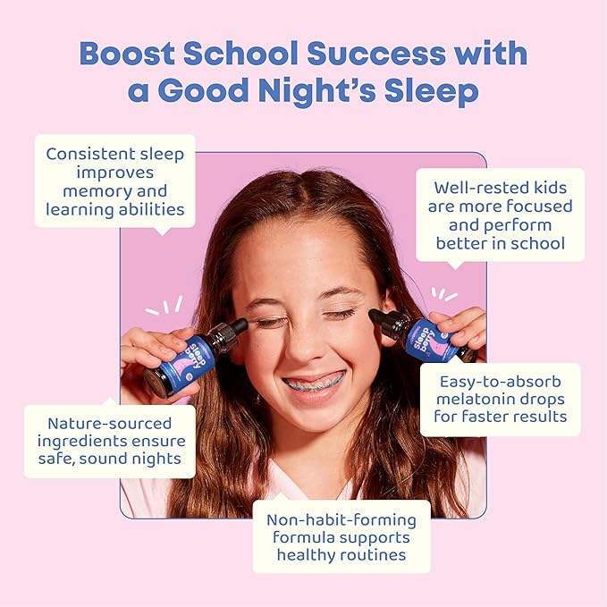 JoySpring SleepBerry Liquid Melatonin and Sulforaphane Supplement for Kids