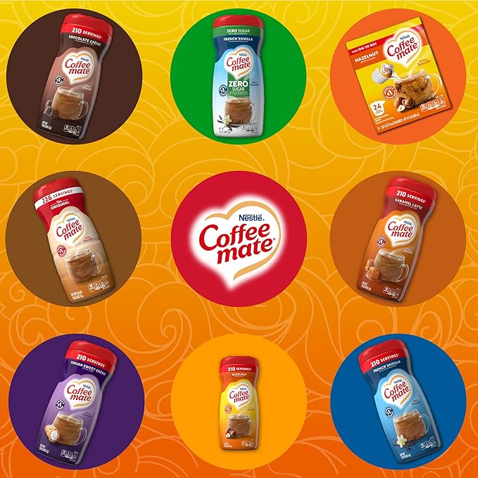 Coffee-mate Hazelnut Powdered Coffee Creamer 15-Ounce Packages (Pack of 6)