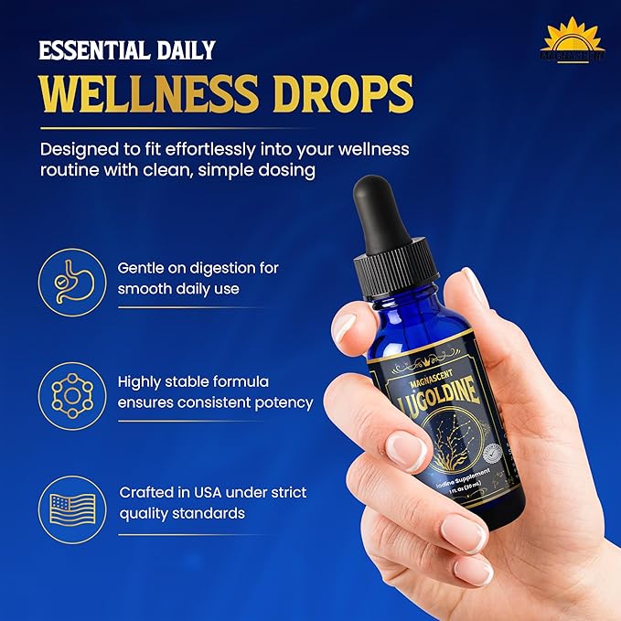Lugoldine Iodine Drops 1 oz – Patented Process (US20090022816A1) 150 mcg Iodine (100% Daily Value) Alcohol-Free &amp Glycerin-Free Liquid Iodine Supplement (1 Ounce (Pack of 1))