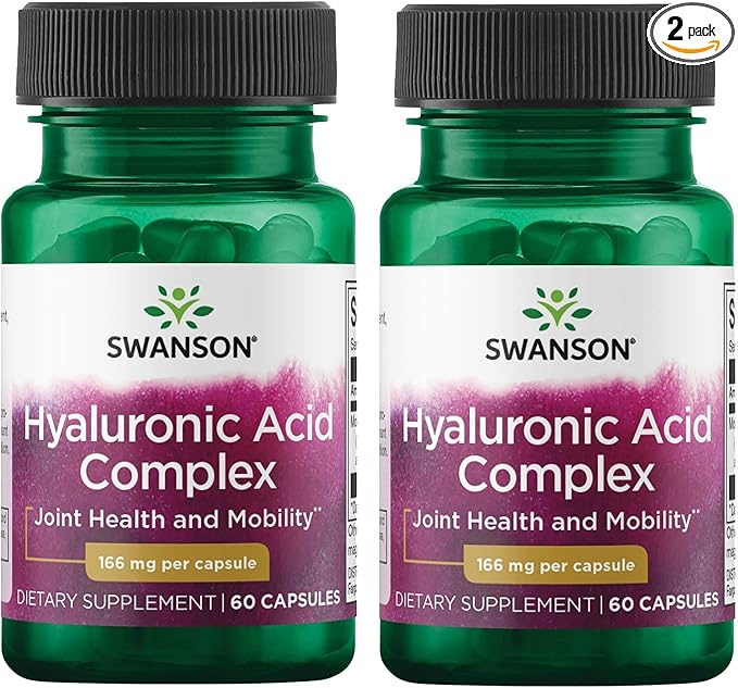 Swanson Hyaluronic Acid Complex 166 mg 60 Caps (2 Pack)