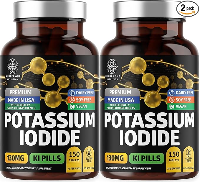 Premium Potassium Iodide Tablets Natural KI Pills to Support Immunity 130 mg per Serving 300 Count