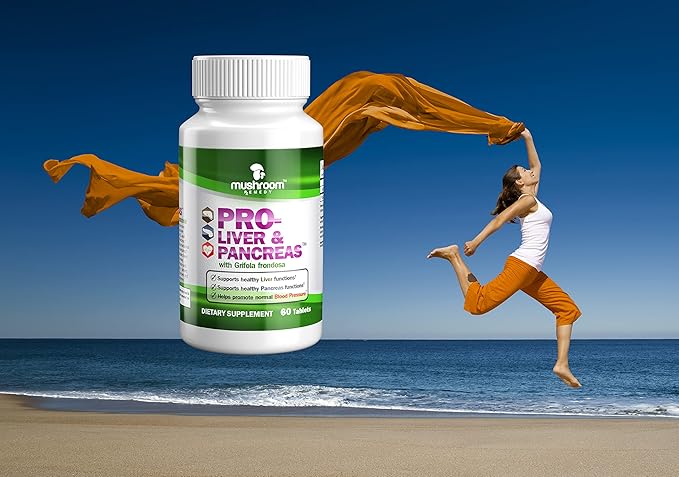 PRO-Liver &amp Pancreas | Best All-Natural Herbal Supplement for Pancreas &amp Liver Support Detox Clinically Studied Grifola frondosa Mushroom Extract Vegan NON-GMO USA Made 60 Tablets
