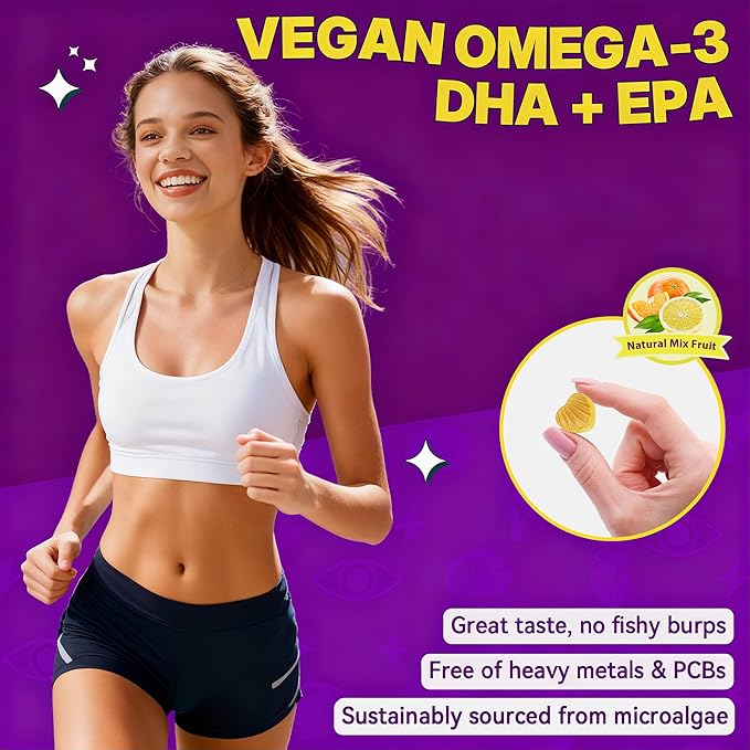 2 Pack Omega 3 Gummies + 1 Pack Kid Calcium Gummies 300mg Calcium Citrate + Vitamin D3 K2 MK-7
