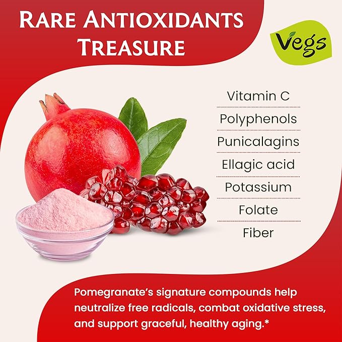 Pomegranate Juice Powder - Organic Pomegranate Fruit Juice Concentrated Antioxidants &amp Electrolytes - Instant Drink Mix Powder for Hydration Baking Flavoring Sugar Free 11 oz (Pack of 1)