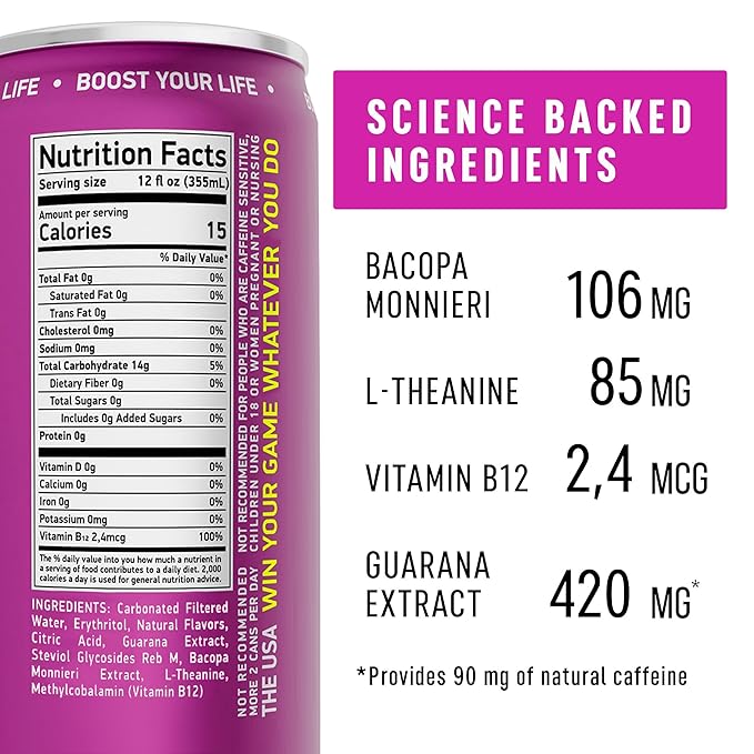 NEORON Focus + Calm | Sugar-Free Nootropic Drink for Mental Clarity - Stress &amp Burnout Support (12-Pack Passion Fruit &amp Lime)