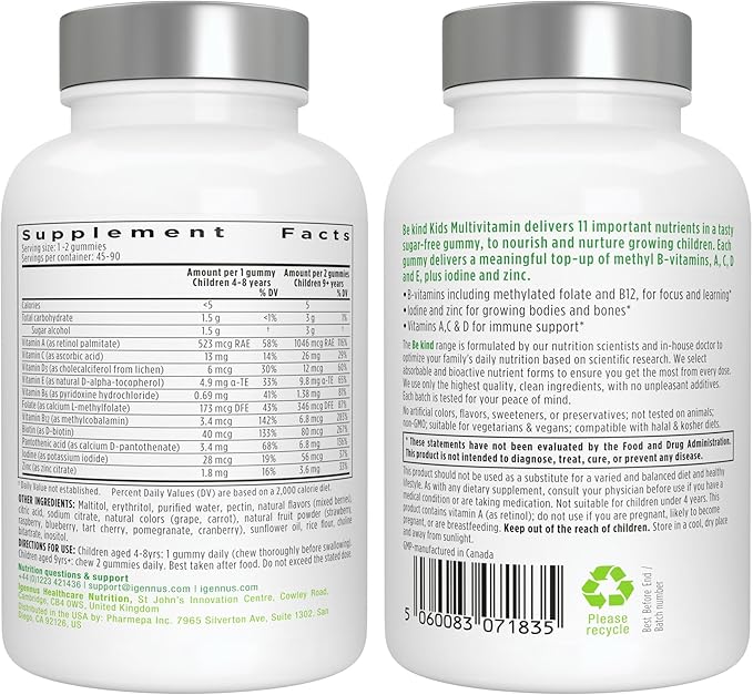 Igennus Pharmepa Restore + Methylated Kids Multivitamin Gummy Attention &amp Focus Bundle for 6y+ 1000mg Pure EPA Fish Oil + 90 Sugar Free Berry Gummies
