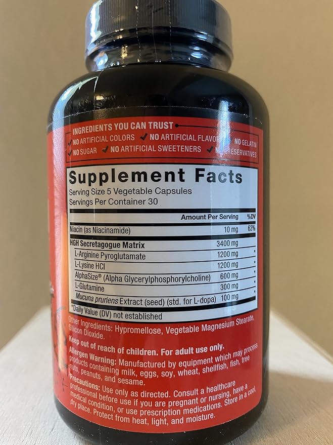 Prime HGH Secretion Activator Supplement for Men with L-Arginine and L-Glutamine to Trigger HGH Production Boost Workout Force and Improve Athletic Performance Force Factor 150 Capsules