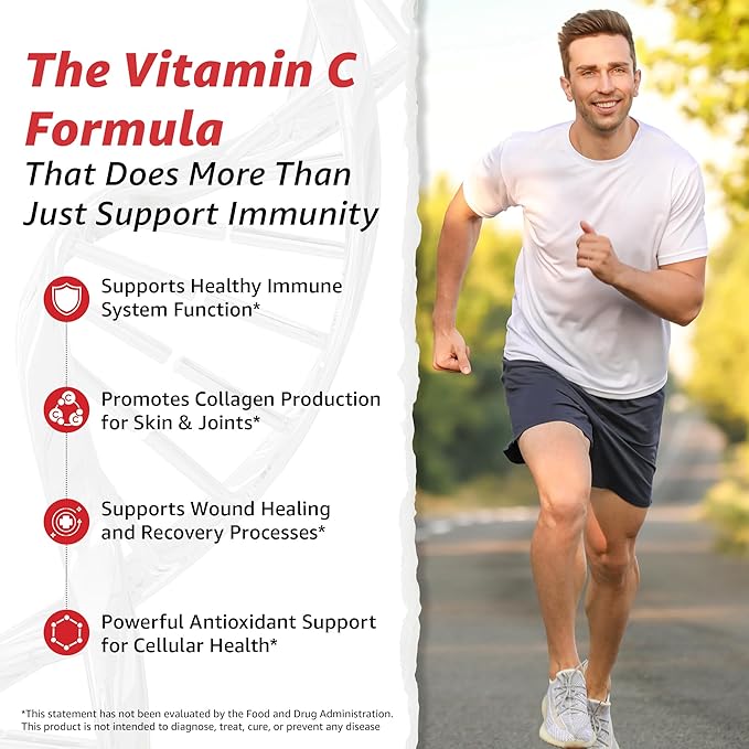 10X Health Vitamin C 1000mg - 120 Capsules Vitamin C High Dose Ascorbic Acid for Immunity Antioxidant Protection Collagen &amp Tissue Support for Adults - VitaminC 1000 mg - Non-GMO Gluten-Free