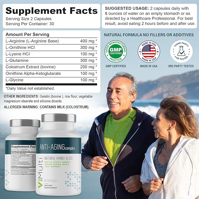 vimulti Ultimate Wellness Bundle: Anti-Aging Supplement Pills &amp Energy Supplements for Men and Women Natural Amino Acids &amp B Complex Multi Blend with Acai for Energy Immune Health 60 Capsul