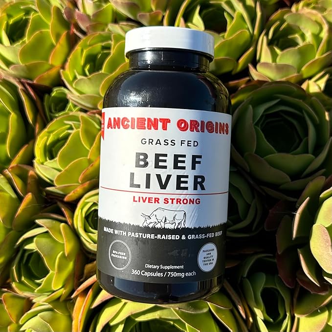 Ancient Origins Grass Fed Beef Liver Two Month Supply Supports Energy Production Cleansing Digestion Immunity and Full Body Wellness Non GMO Freeze Dried Liver Supplement 360 Capsules