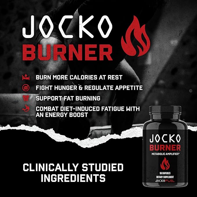 Jocko Fuel Burner for Men &amp Women - Healthy Weight Support Supplement Helps Regulate Appetite &amp Metabolism Booster - Supports Healthy Metabolism &amp Increased Thermogenesis 90 Count (30 Da