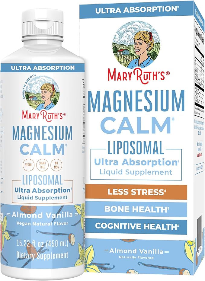 MaryRuth Organics Magnesium Liposomal| Magnesium Supplement | Magnesium Bisglycinate | Muscle &amp Bone Support | Mood Support Vitamin | Vegan | Non-GMO | Gluten Free | 15.22 Fl Oz | 30 Servings