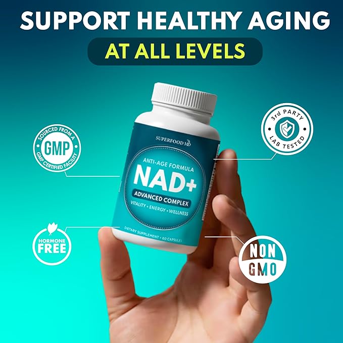 NAD+ Supplement Liposomal + Resveratrol for Women &amp Men Astaxanthin CoQ10 Alpha Lipoic Acid Green Tea - 120 Count