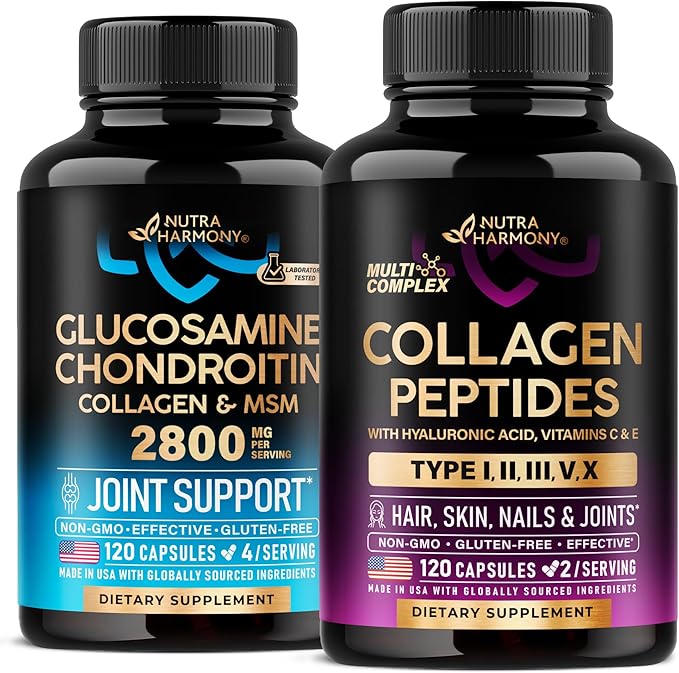 NUTRAHARMONY Glucosamine Chondroitin &amp Collagen Peptides Capsules