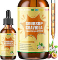 Soursop Graviola Leaf Extract Liquid Drop for Cell Support &amp Regeneration Immune Boost Relax Liver and Sleep Soursop Bitters Liquid Herbal Goodness Sugar/Gluten Free Passion Fruit Flavor