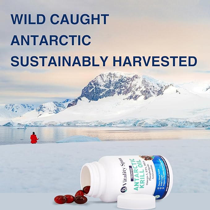 Krill Oil Omega 3 Astaxanthin Choline DHA EPA Superior Absorption Extra Strength No Fish Oil Aftertaste Heavy Metal Tested Small Size Softgels 500mg