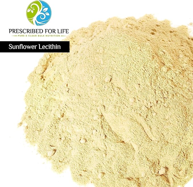 Prescribed For Life Organic Sunflower Lecithin Powder Natural Gluten Free Vegan Non GMO Soy Free Kosher Lecithin Supplement Rich in Choline &amp Essential Fatty Acids (1kg / 2.2lb)
