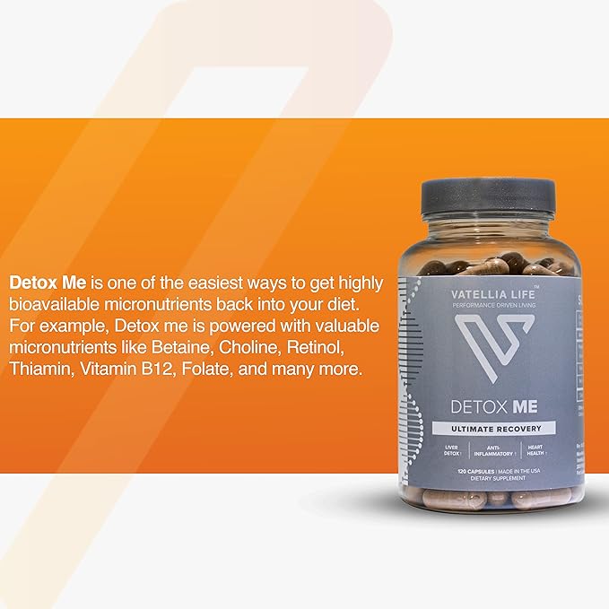 Vatellia Life New from Detox Me - Boosts Energy Sulfite Elimination - Supports Digestion &amp Gut Health - Vitamin K2 (MK-4) Plus B12 Folate - 60 Day Supply - Supplement for Men and Women - 120 Cou