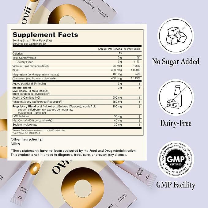 Ovii Ovarian Support for Women: Hormonal &amp Metabolic Balance - 40:1 Myo-Inositol + Reducose® + Vitamin D + Biotin - Supports Cycle Regularity &amp Healthy Ovulation &amp Healthy Metabolism 30 C