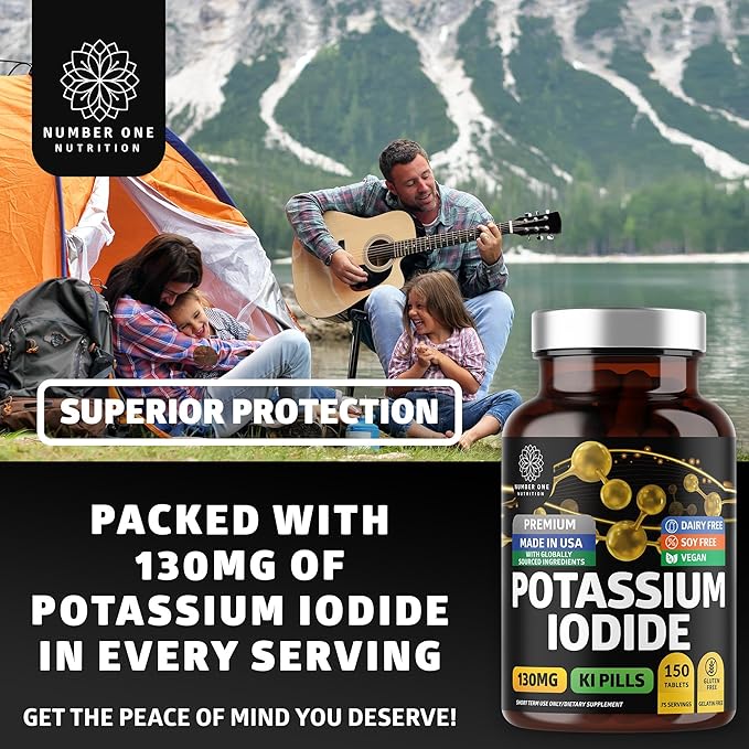 Premium Potassium Iodide Tablets Natural KI Pills to Support Immunity 130 mg per Serving 300 Count