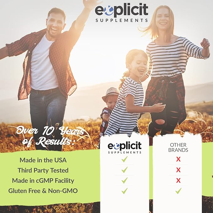eXplicit Supplements S-Acetyl Glutathione SAG 300mg Per Dose Acid-Resistant Caps Made in The USA - 60 Capsules