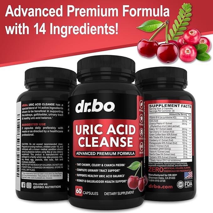 DR. BO Glucosamine Chondroitin Turmeric MSM - Uric Acid Cleanse Support Supplement