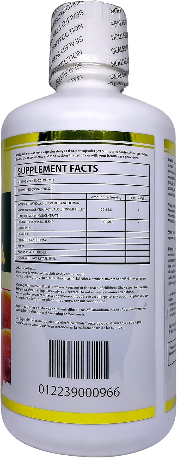 Moringa and Guanabana Liquid Dietary Supplement 32 floz
