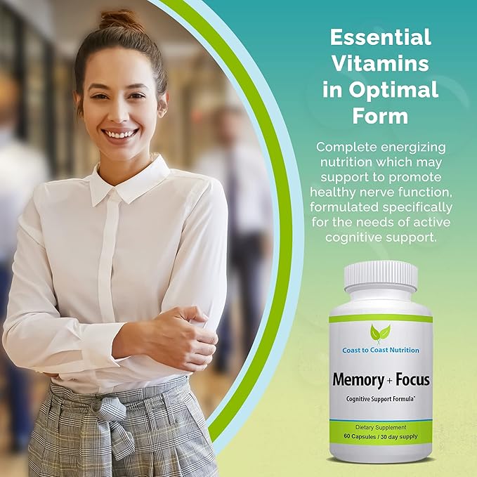 Brain Supplement – Memory Focus &amp Clarity - All-natural Brain Boosting supplement – Formulated with a whopping 41 Nootropic Ingredients: Choline Pho sphatidylserine Bacopa Extract Huperzine A