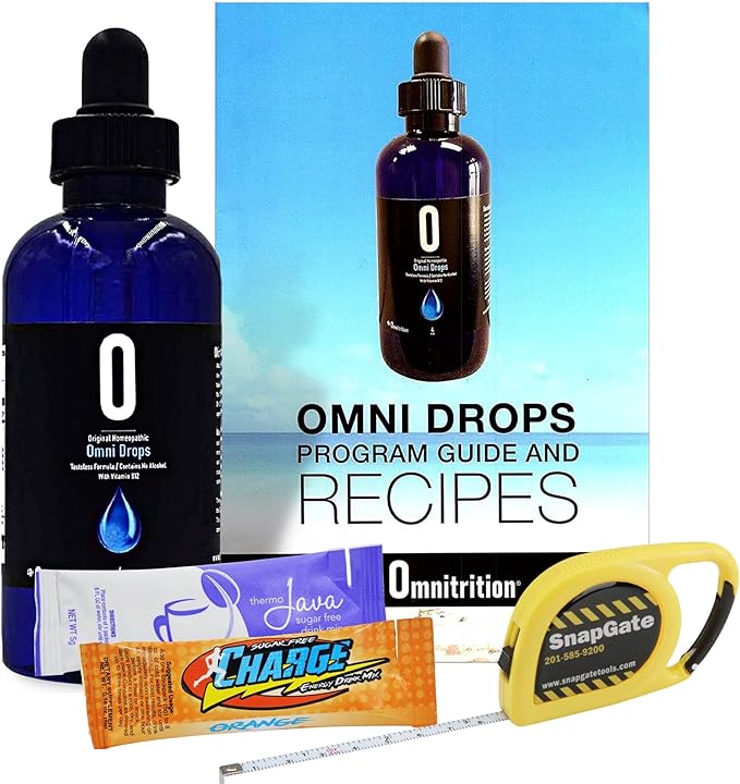 Omni Drop Program  Authentic Omnitrition - Basic Bundle Includes*** 4 oz Bottle Omni Drops with Vitamin B12 Program Guide Samples and a Snapgate 10 Ft. Carabiner Tape Measure