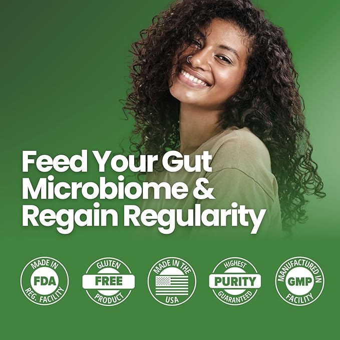 Layer Origin Constipiotic Prebiotic Fiber to Ease Bowel Movement and Support Regularity - 4.4 g Per Serving - HMO 2'FL GOS Inulin FOS - 30-Day Supply - Unflavored No Taste Dissolve Easily