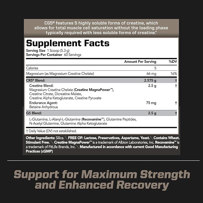 PMD Sports CG5 - Premium Creatine and L-Glutamine Powder (60 Servings) &amp PMD Sports BCAA Charged Amino Acids for Enhanced Recovery – Cherry Limeade (30 Servings)