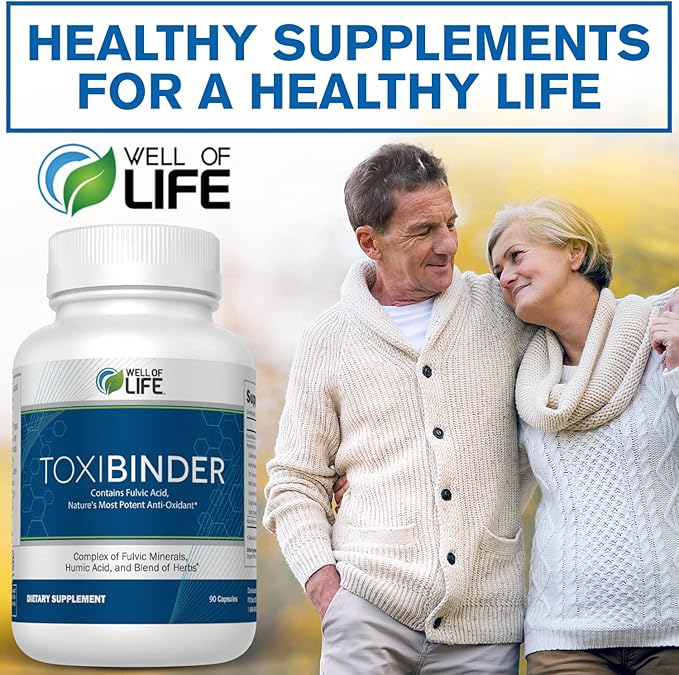 Well of Life Revitalize with Our Detox &amp Repair Complex ToxiBinder 90Vcap Vegan Non-GMO Blend of Humic &amp Fulvic Acids for Enhanced Energy Better Gut &amp Joint Health Hydration and Superi