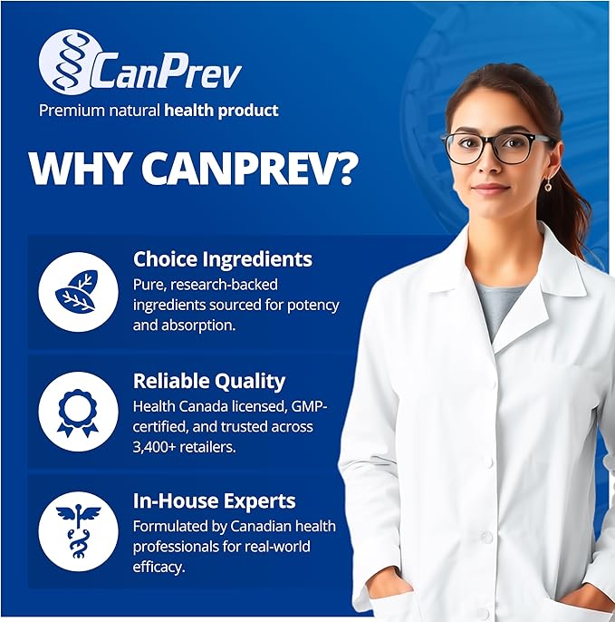 CanPrev Magnesium Bisglycinate Chelated + GABA &amp Melatonin 120 Veg Caps 120-Day Supply Support Restful Night Muscle Function Promote Relaxation &amp Balanced Sleep-Wake Cycle Vegan No GMO