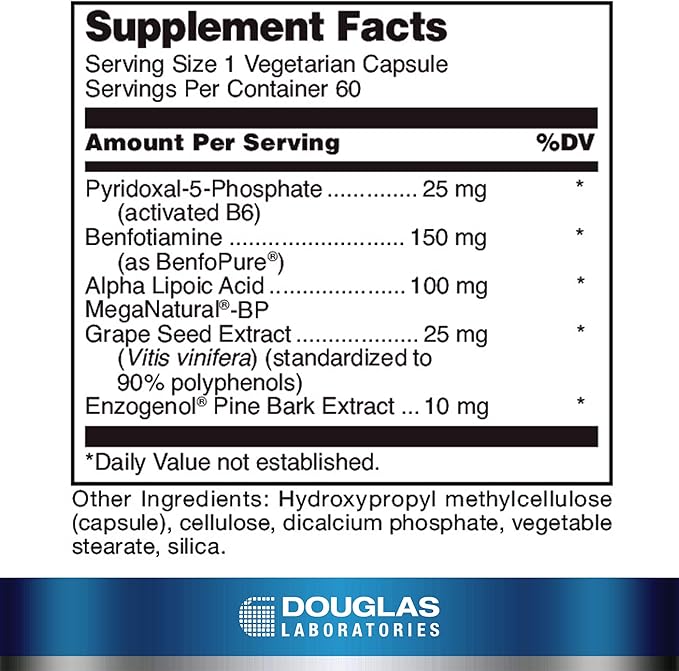 Douglas Laboratories Ultra Benfotiamine | Supports Circulation Nervous System and Metabolism | 60 Capsules